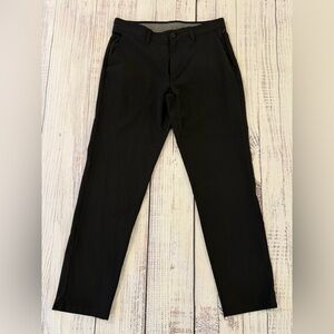 FLX Travel Leisure  Pants Men's 32x30 Black Flat Front Casual Office Golf Pocket